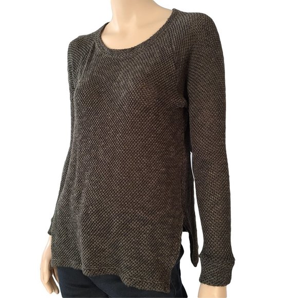 Olive Green Crochet LS Top XS - Picture 2 of 7